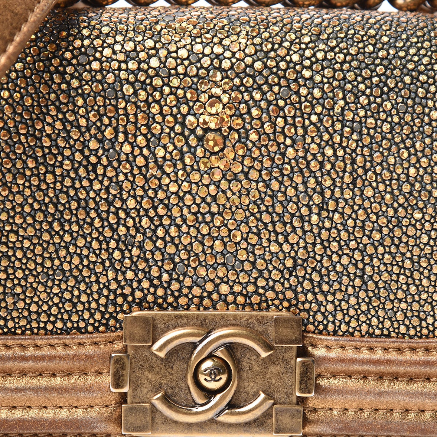 Galuchat Stingray Mini Boy Flap Gold