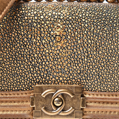 Chanel Galuchat Stingray Mini Boy Flap Gold 8 of 10