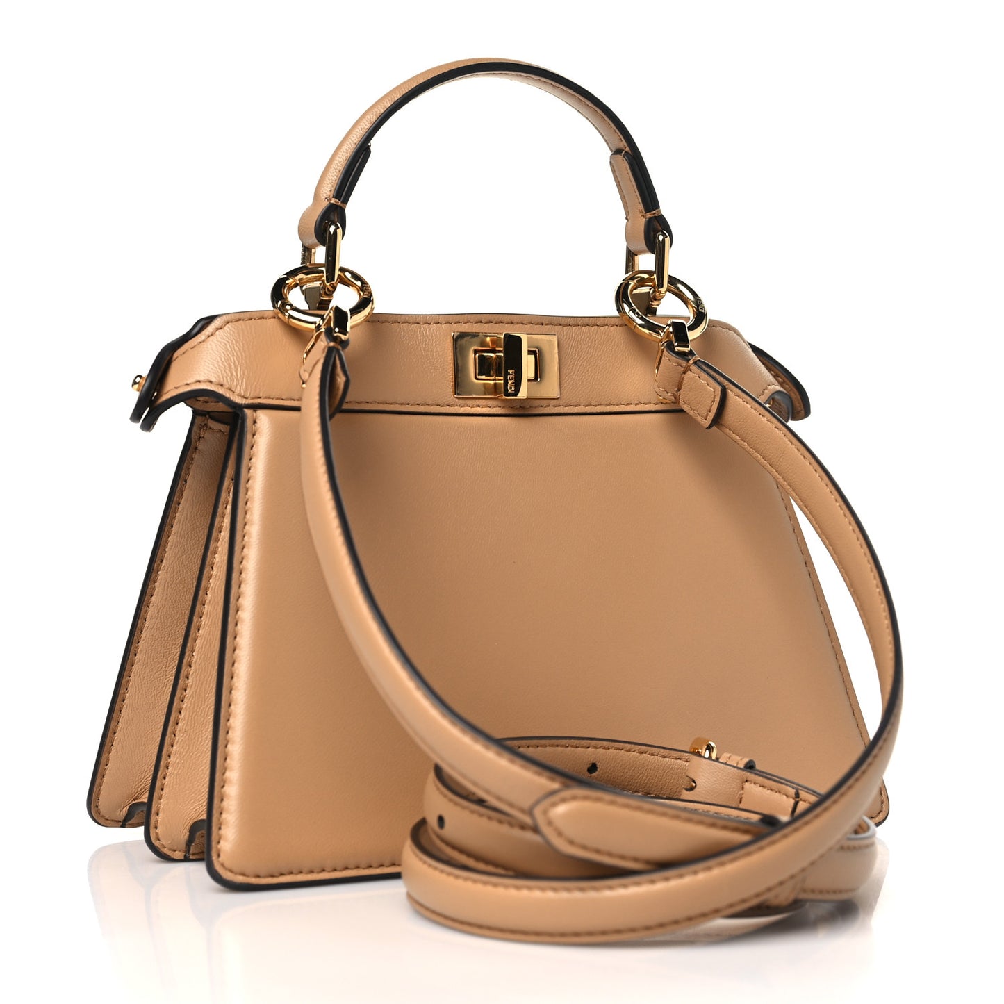 Shiny Nappa Petite Peekaboo I SEE U Satchel Miele Scuro