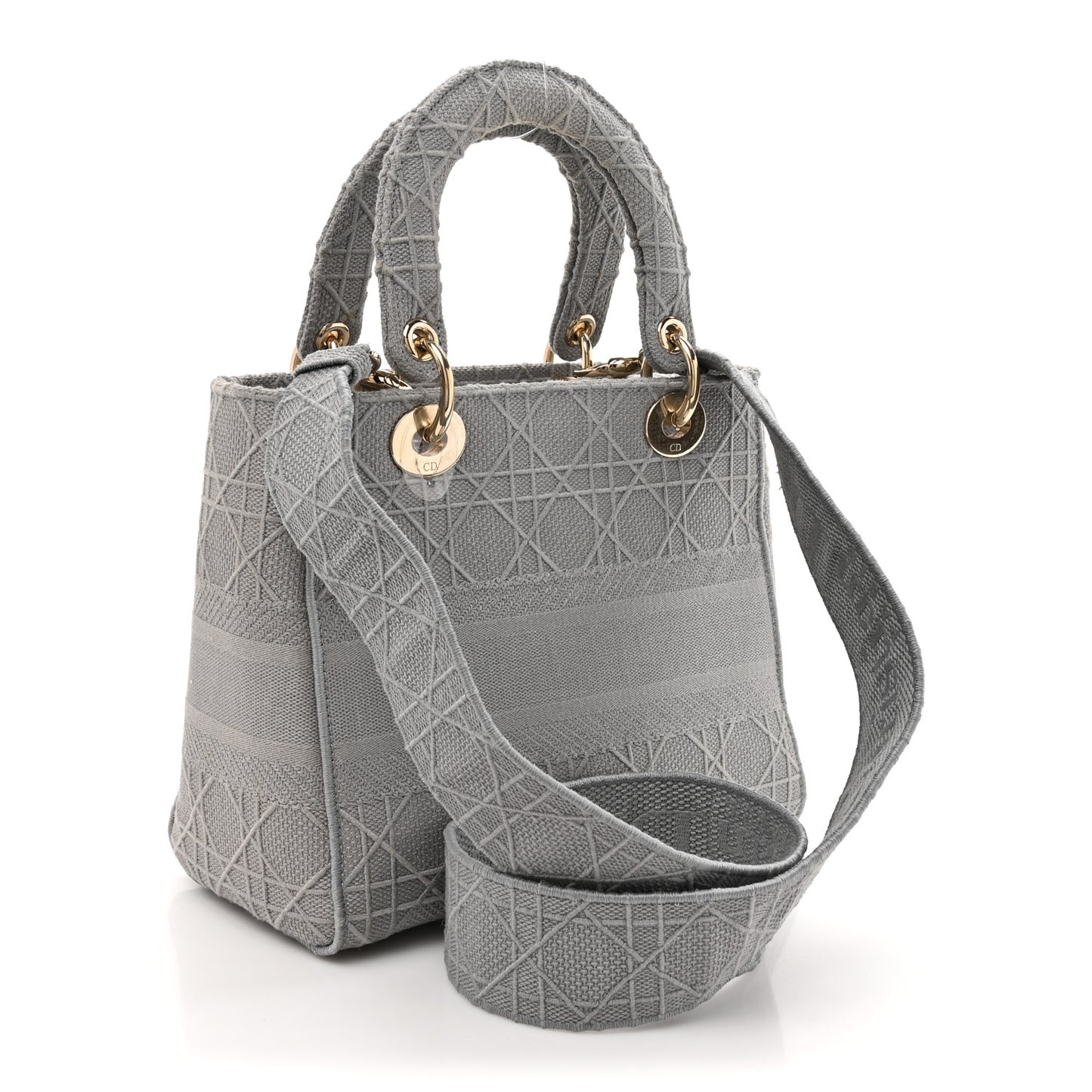 Canvas Embroidered Cannage Medium Lady D-Lite Gray