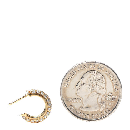 Cartier 18K Yellow Gold Diamond Etincelle De Hoop Earrings 2 of 4