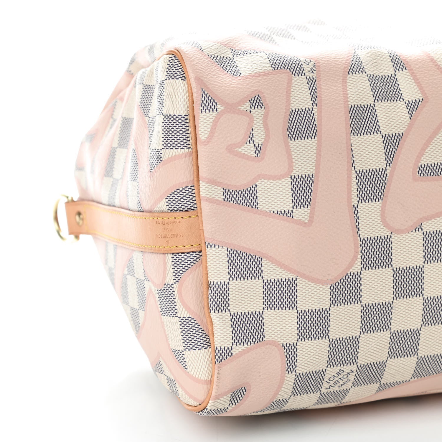 Louis Vuitton Damier Azur Tahitienne Speedy Bandouliere 30 Rose Ballerine 6 of 9