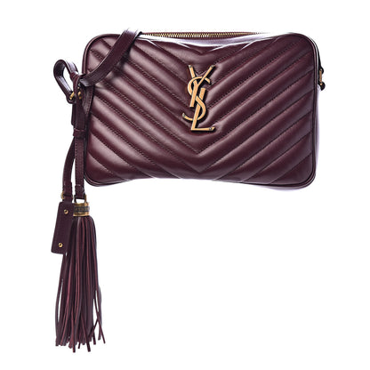 Saint Laurent Calfskin Matelasse Monogram Lou Camera Bag Dark Legion Red 1 of 10