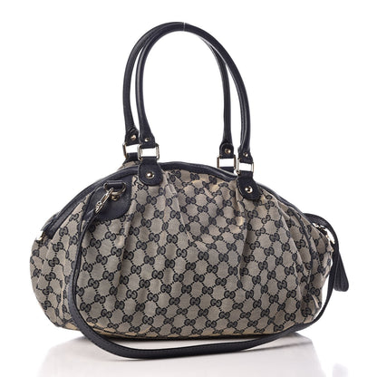 Gucci Monogram Medium Sukey Boston Bag Navy 3 of 17