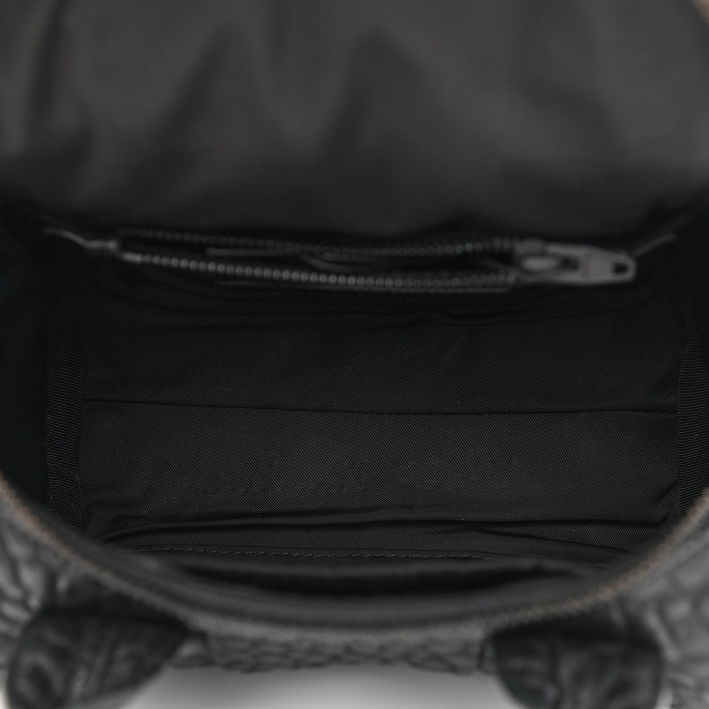 Pebbled Lambskin Mini Rockie Black Matte Black Hardware