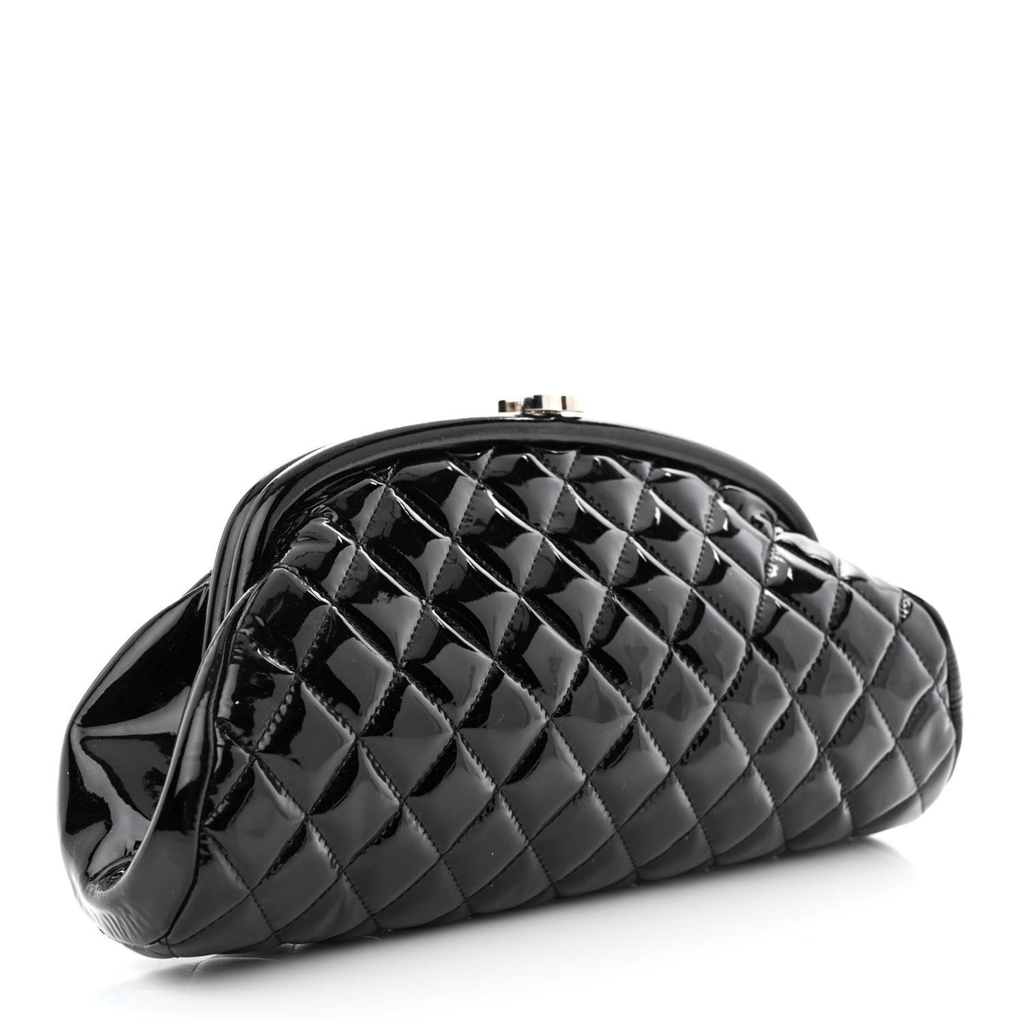 Patent Quilted Timeless Clutch Black