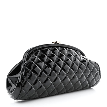 Chanel Patent Quilted Timeless Clutch Black 3 of 10