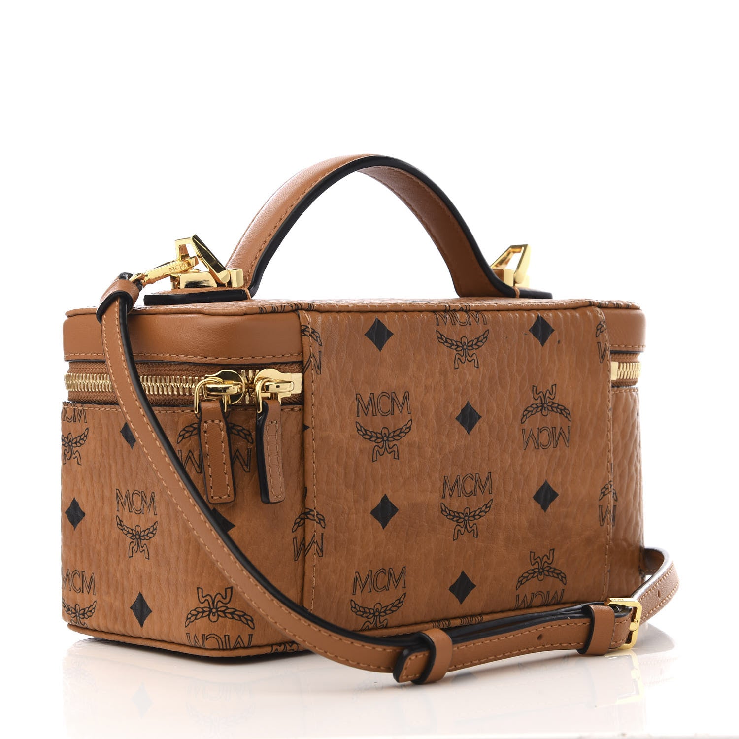 MCM Visetos Vanity Case Cognac 2 of 8