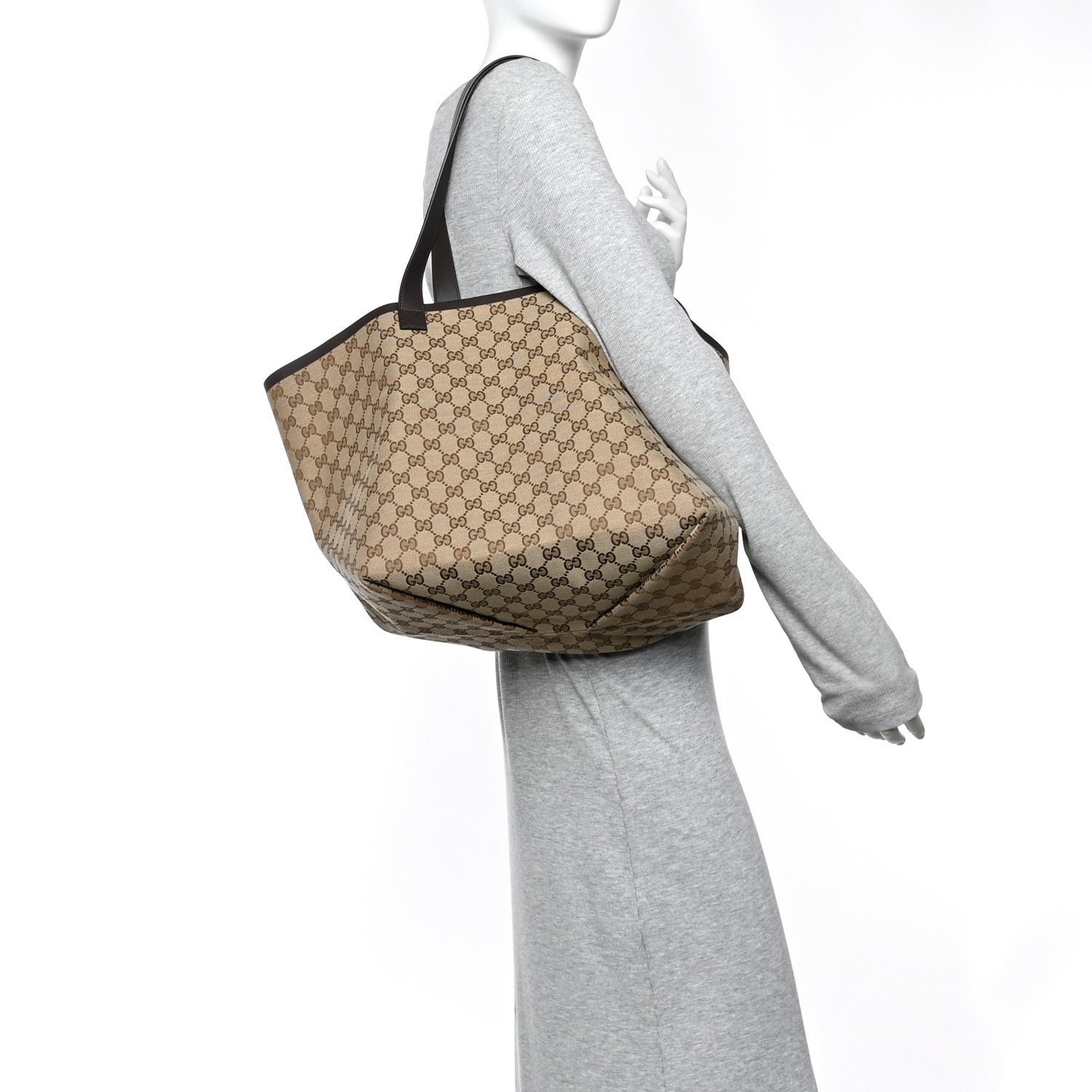 Gucci Monogram Medium Totissima Shopping Tote Beige Ebony 2 of 11