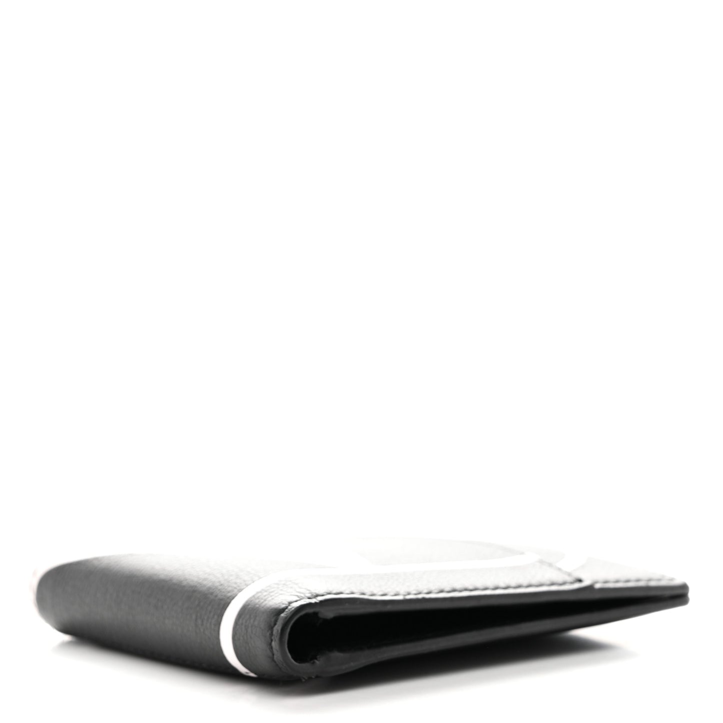 Calfskin Go Logo Bi-Fold Wallet Black
