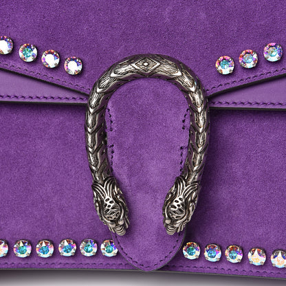 Gucci Suede Crystal Small Dionysus Shoulder Bag Bright Purple 8 of 11