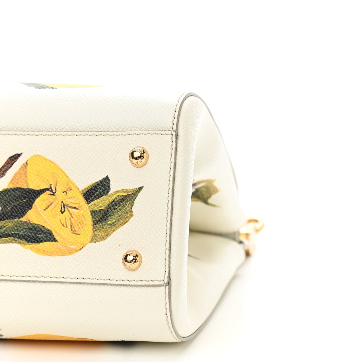 Dolce & Gabbana Dauphine Lemon Print Medium Miss Sicily Satchel White 6 of 14