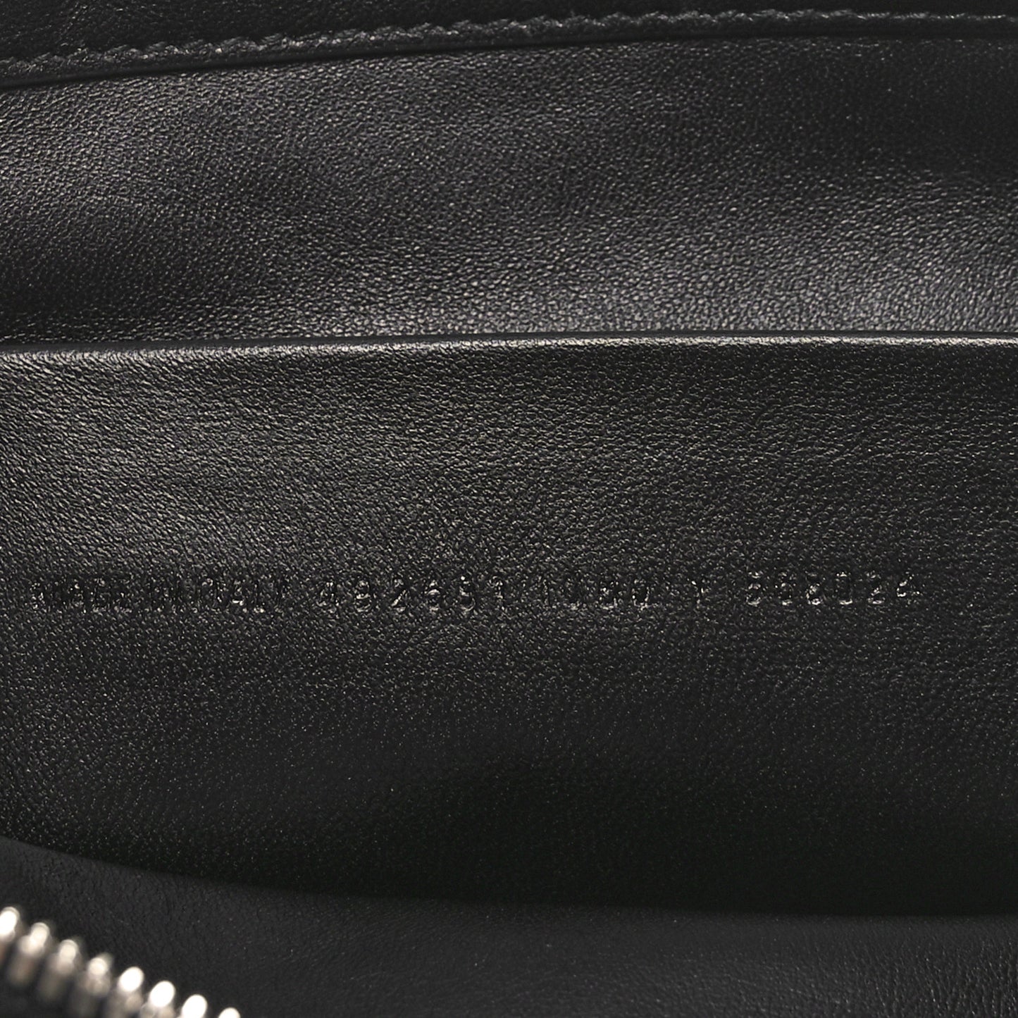 Sheepskin Shearling Contrasted Logo Large Zip Pouch Black