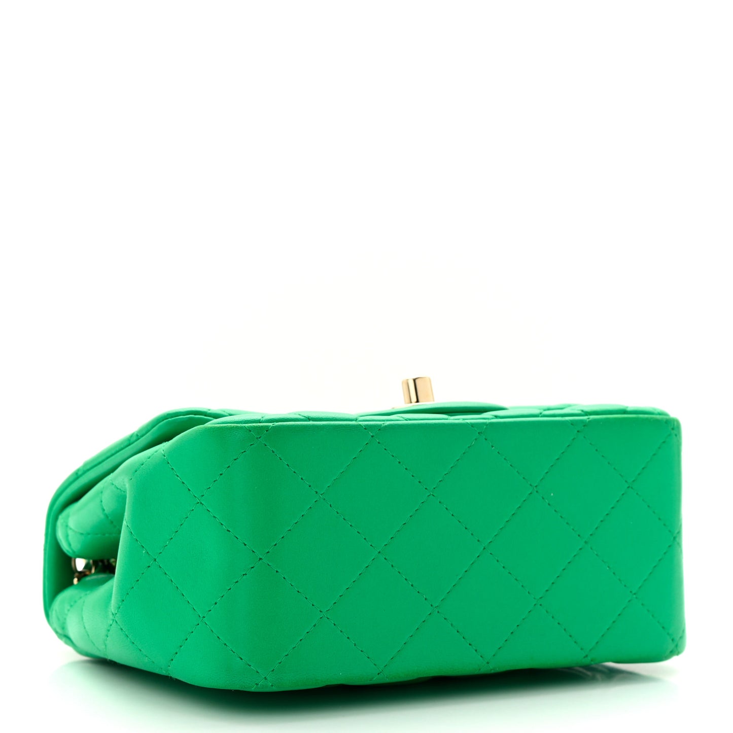 Lambskin Quilted Mini Square Flap Green