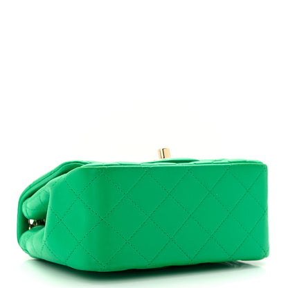 Chanel Lambskin Quilted Mini Square Flap Green 4 of 16