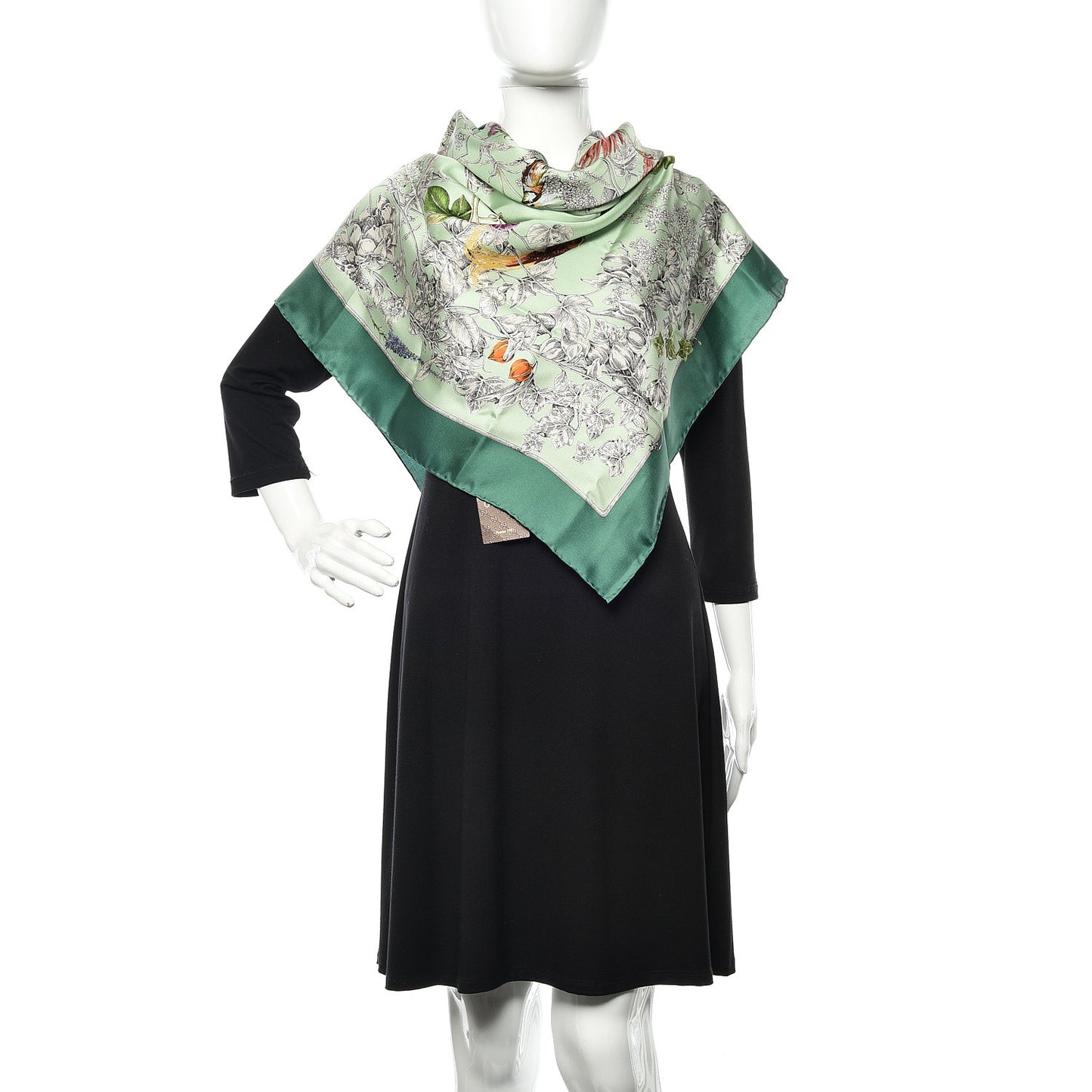 Silk Twill Wondergardenia Square Scarf Emerald