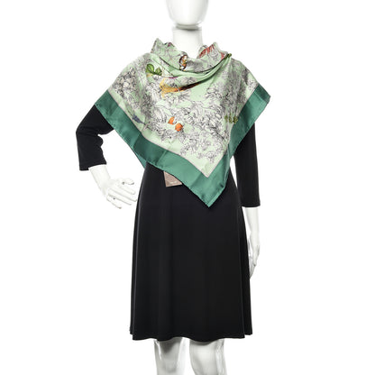 Gucci Silk Twill Wondergardenia Square Scarf Emerald 2 of 4