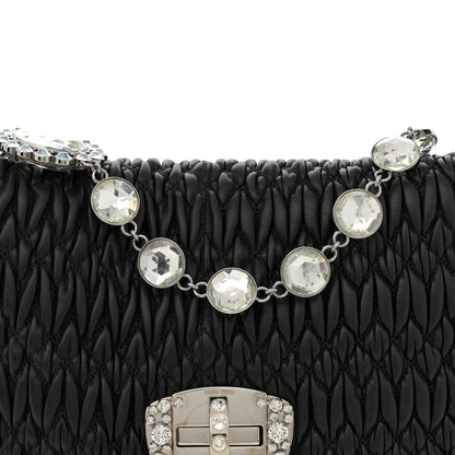 Miu Miu Nappa Matelasse Crystal Flap Clutch Black 7 of 12