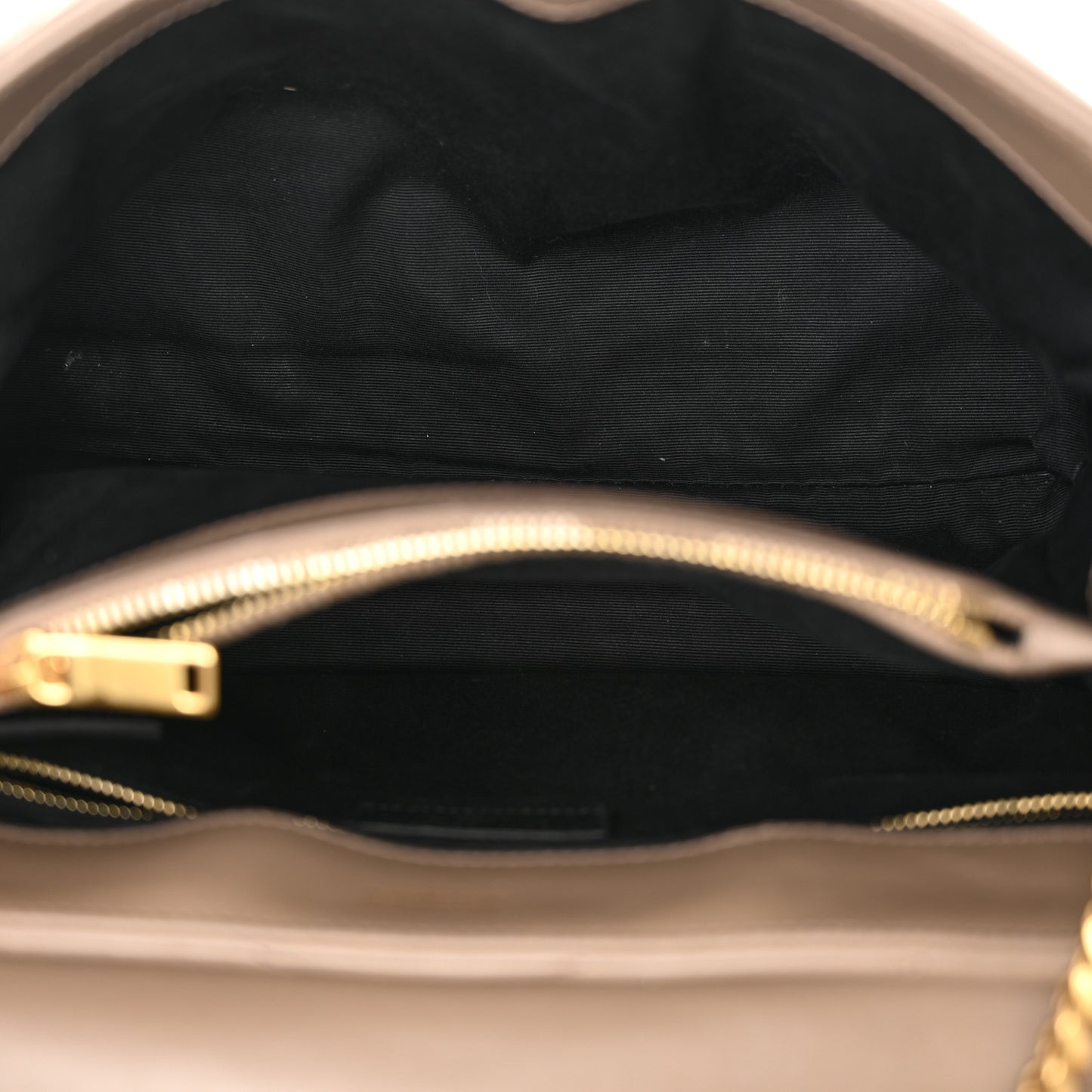 Calfskin Y Quilted Monogram Medium Loulou Chain Satchel Dark Beige