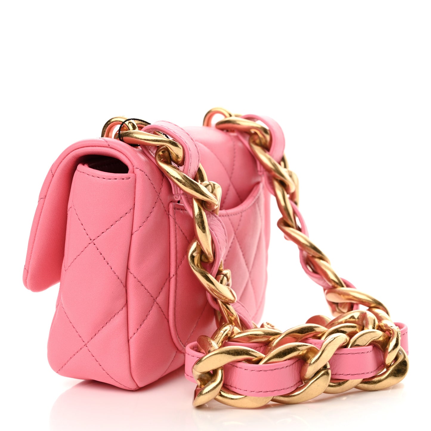 Lambskin Quilted Mini Funky Town Flap Pink