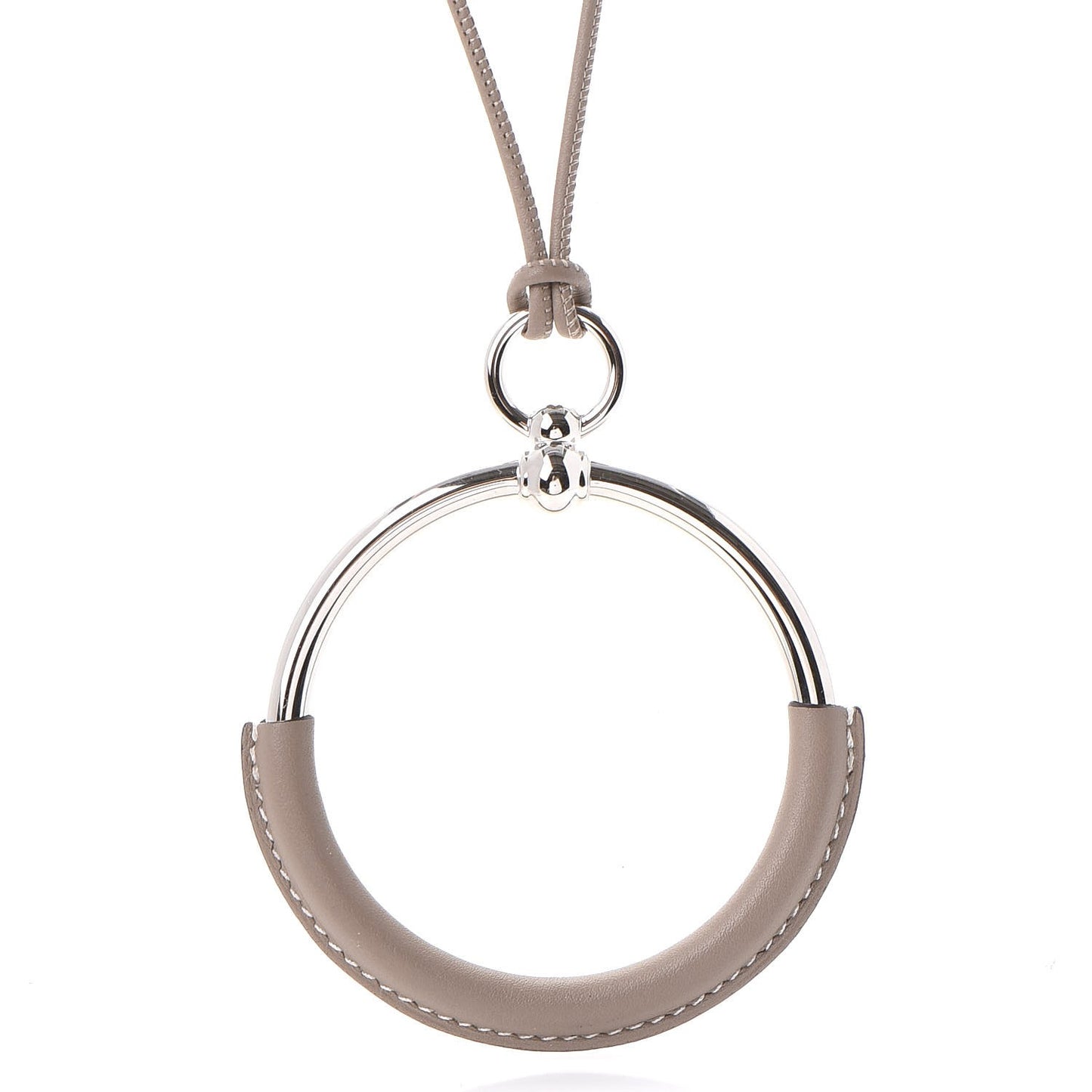 Swift Palladium Grand Loop Pendant Necklace Etoupe