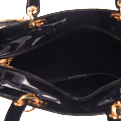 Christian Dior Patent Cannage Large Lady Dior Black 5 of 10