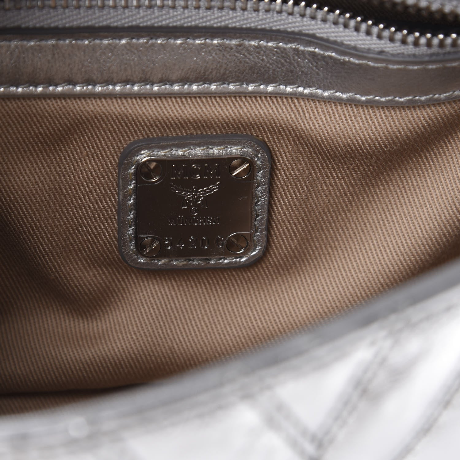 MCM Metallic Calfskin Small Patricia Belt Bag Berlin Silver 8 of 11