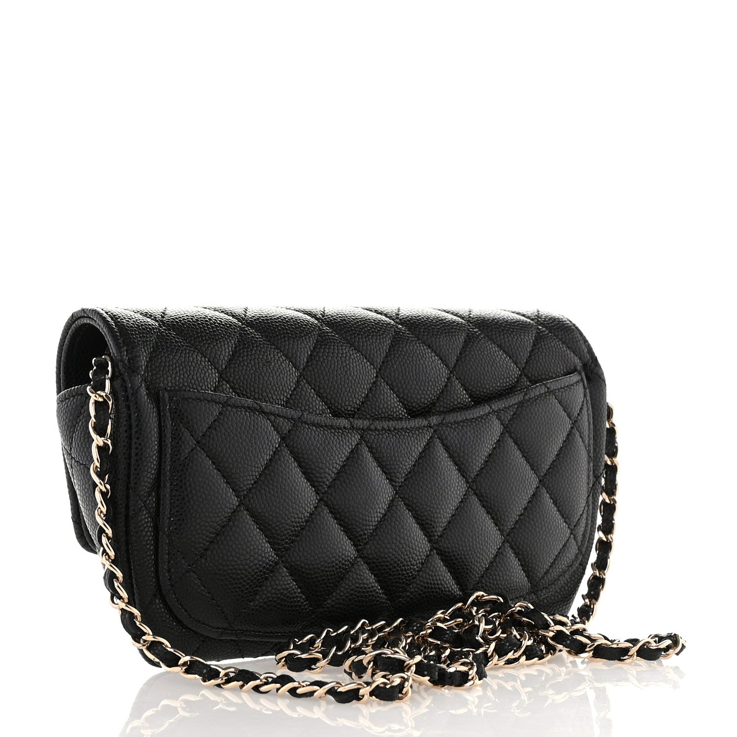 Chanel Caviar Quilted Glasses Case With Chain Black 3 of 10