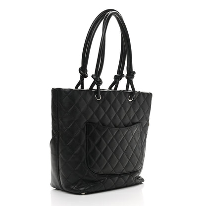 Chanel Calfskin Quilted Medium Cambon Tote Black White 3 of 10