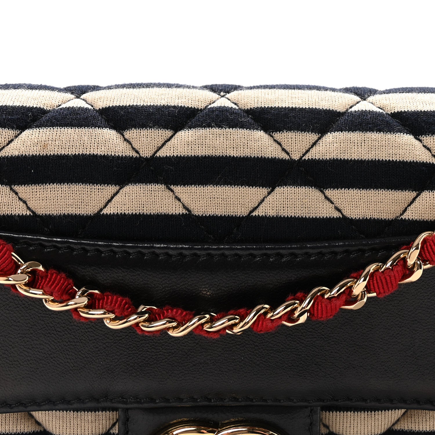 Chanel Jersey Quilted Small Coco Sailor Flap Black White 9 of 11
