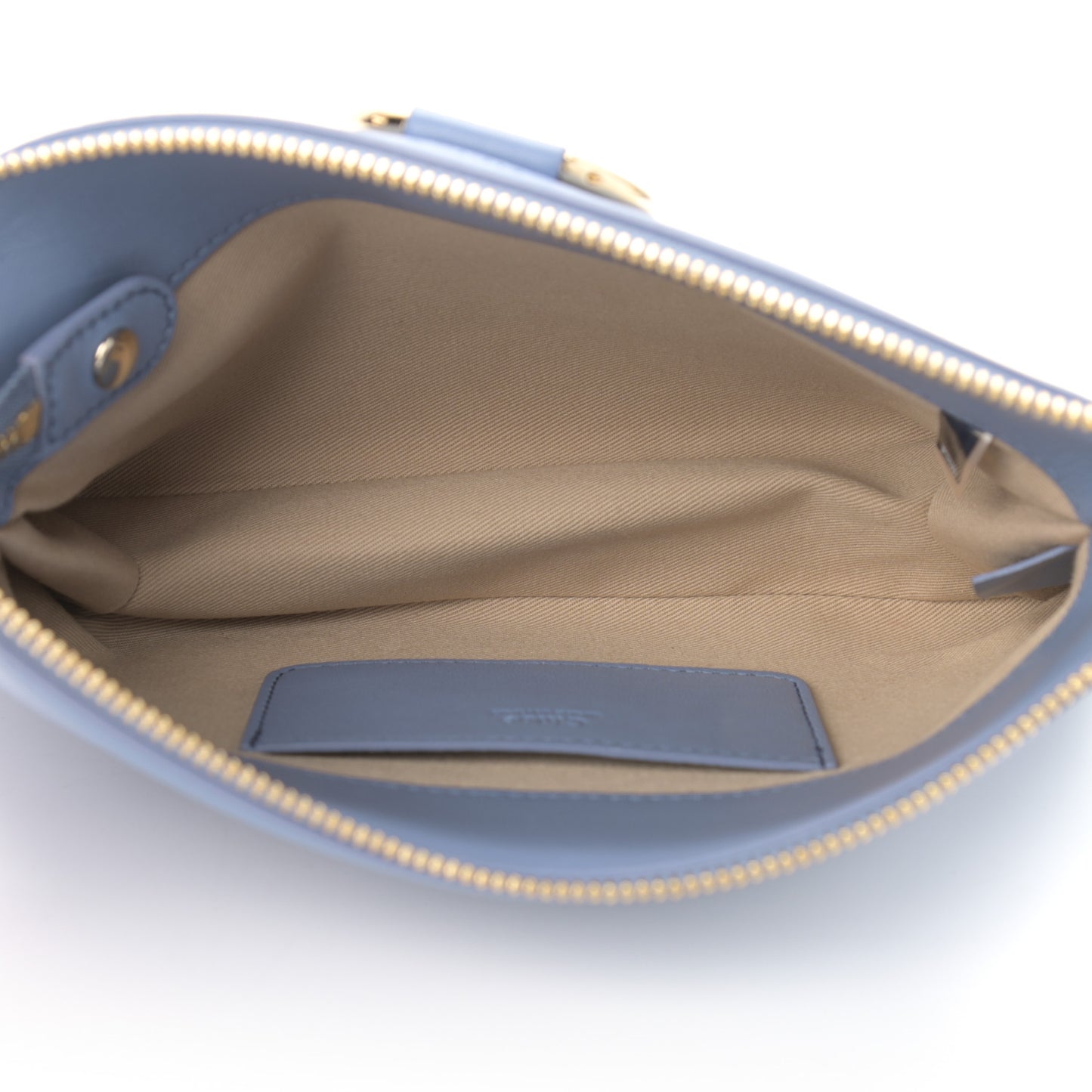 Supple Lambskin Small Faye Soft Zippered Shoulder Bag Gentle Blue
