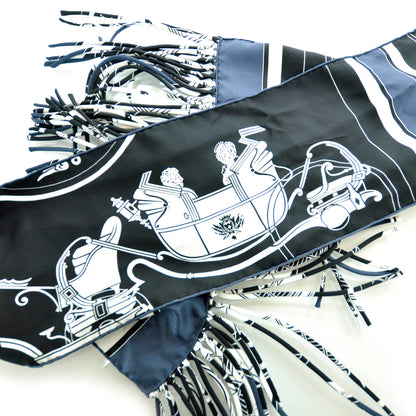 Hermes Silk Ex Libris Fringe Scarf 5 of 7
