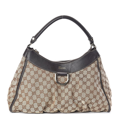Gucci Monogram Large D Gold Hobo Dark Brown 1 of 9