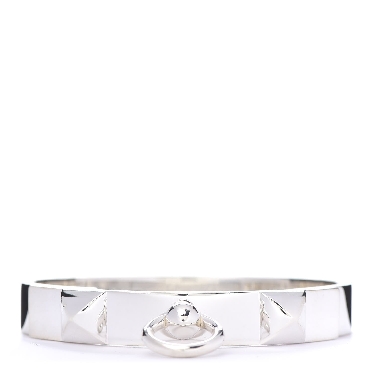 Hermes Sterling Silver PM Collier De Chien Bracelet ST 1 of 5