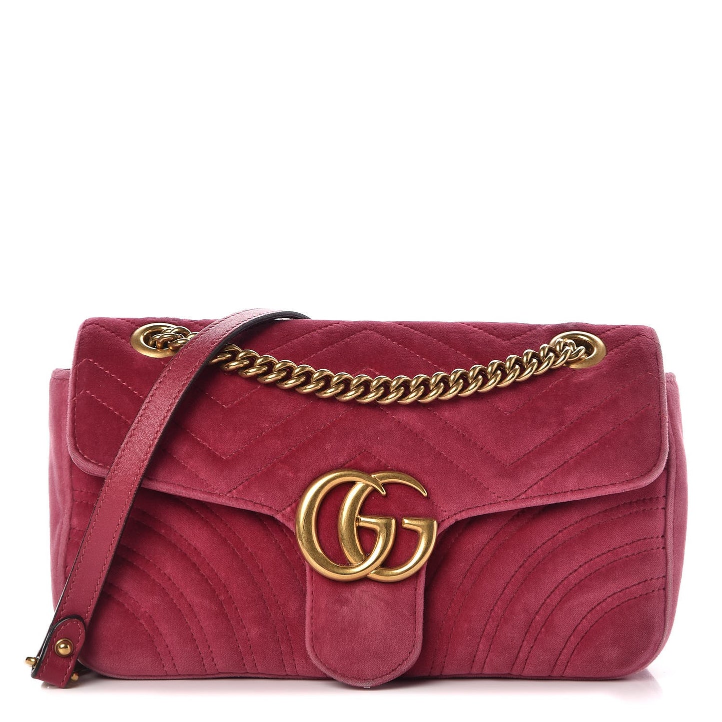 Velvet Matelasse Small GG Marmont Shoulder Bag Light Raspberry Rose