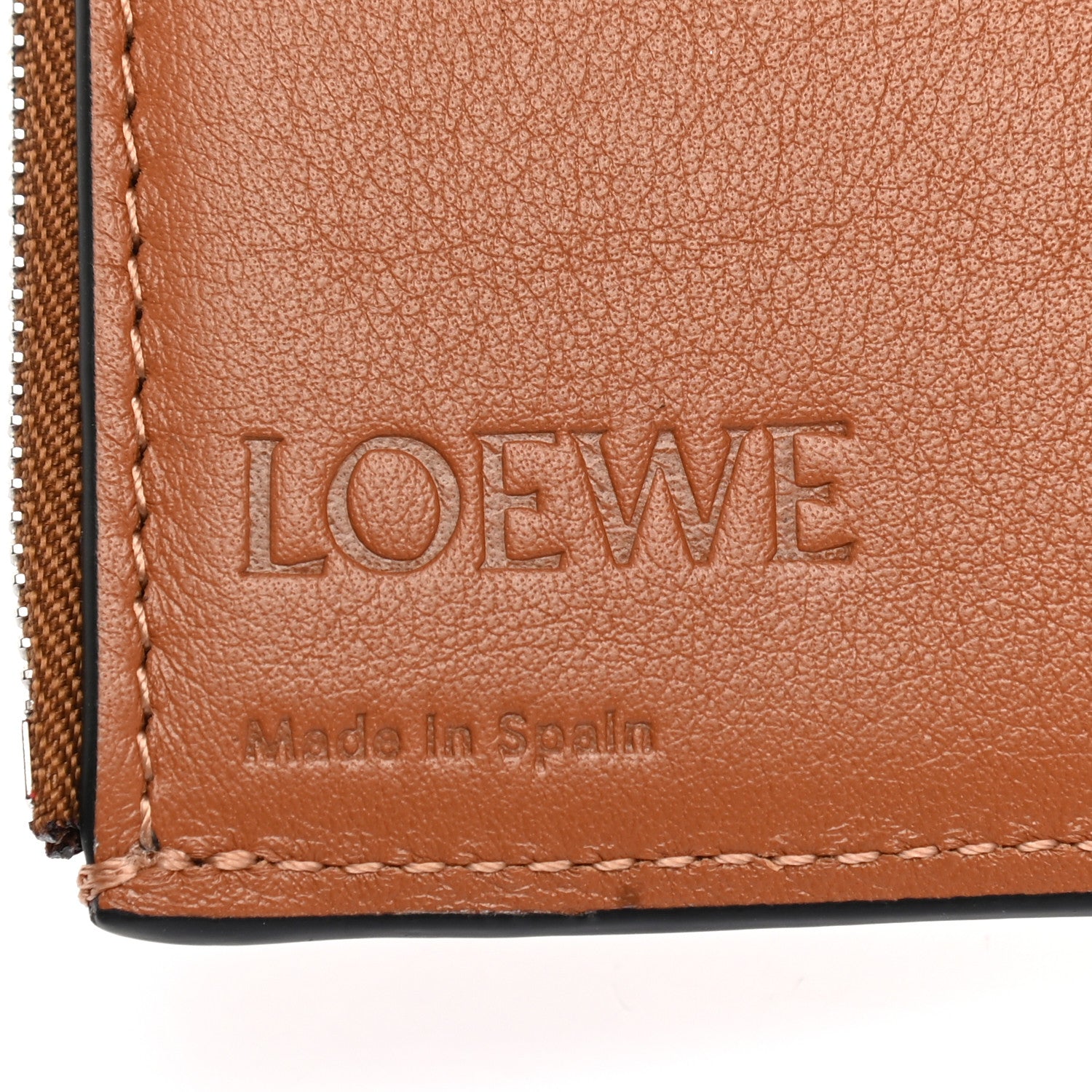 Loewe Pebble Grain Calfskin Anagram Small Vertical Wallet Tan 6 of 11