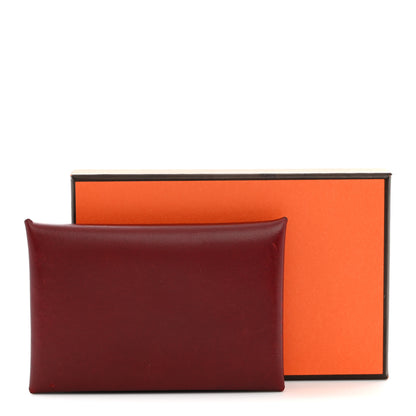 Hermes Box Calvi Card Case Rouge H 10 of 10