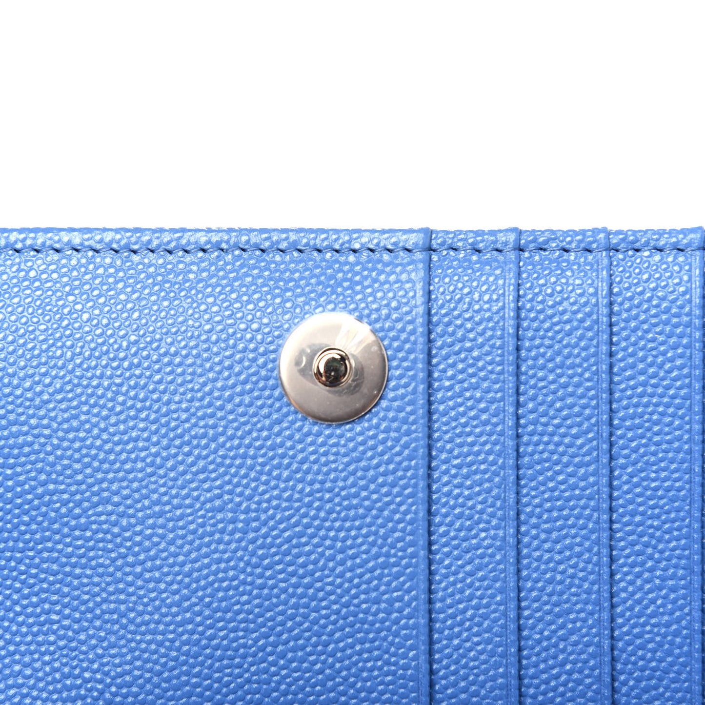 Caviar Quilted Mini Wallet On Chain WOC Blue