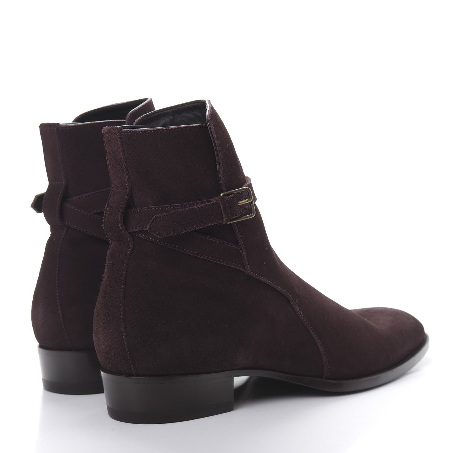 Saint Laurent Suede Soho Calfskin Ankle Boots 44 Deep Blood 4 of 8