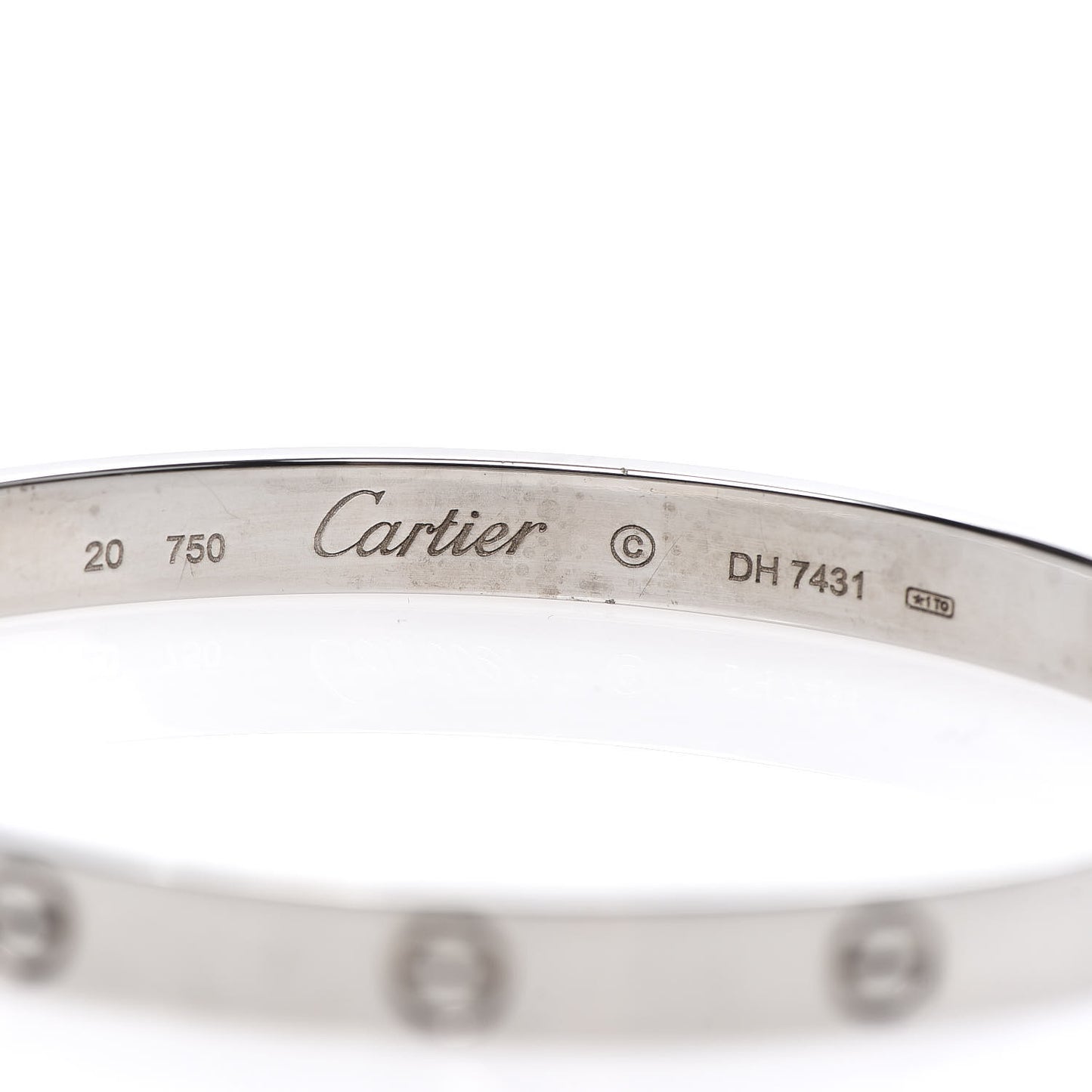 18K White Gold LOVE Bracelet 20