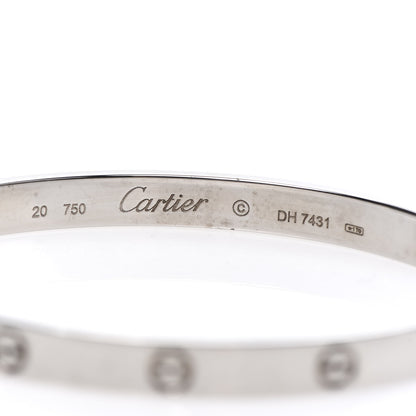 Cartier 18K White Gold LOVE Bracelet 20 4 of 6