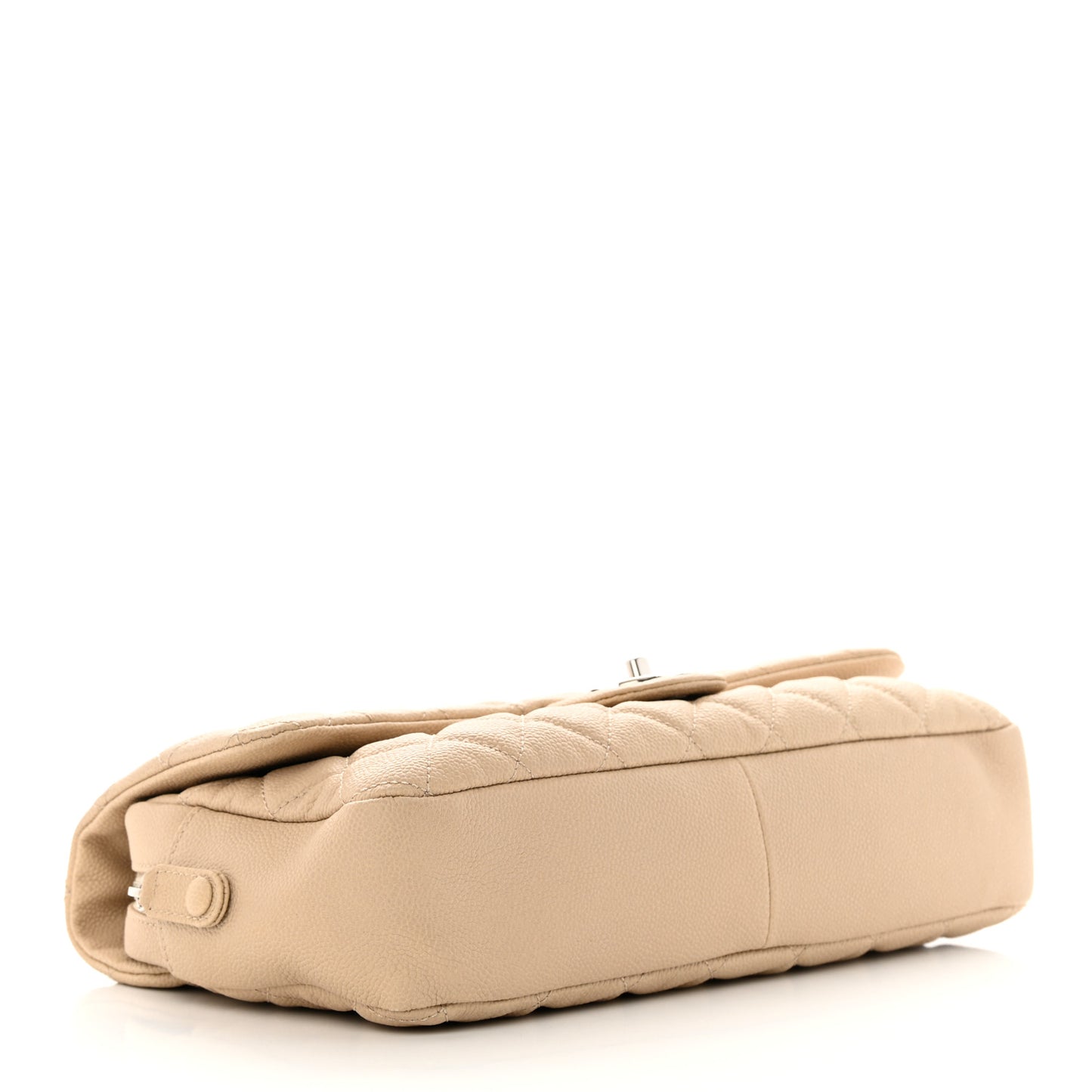 Caviar Quilted Jumbo Easy Flap Beige