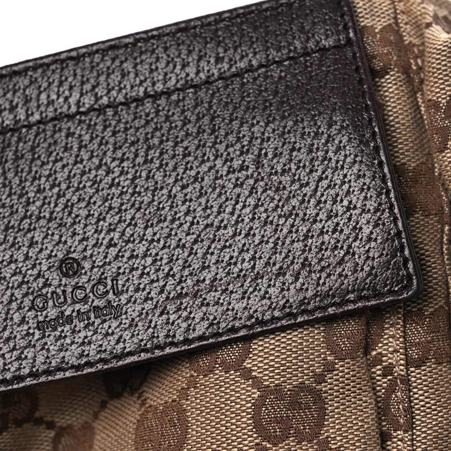 GG Monogram Double Pocket Belt Bag Dark Brown