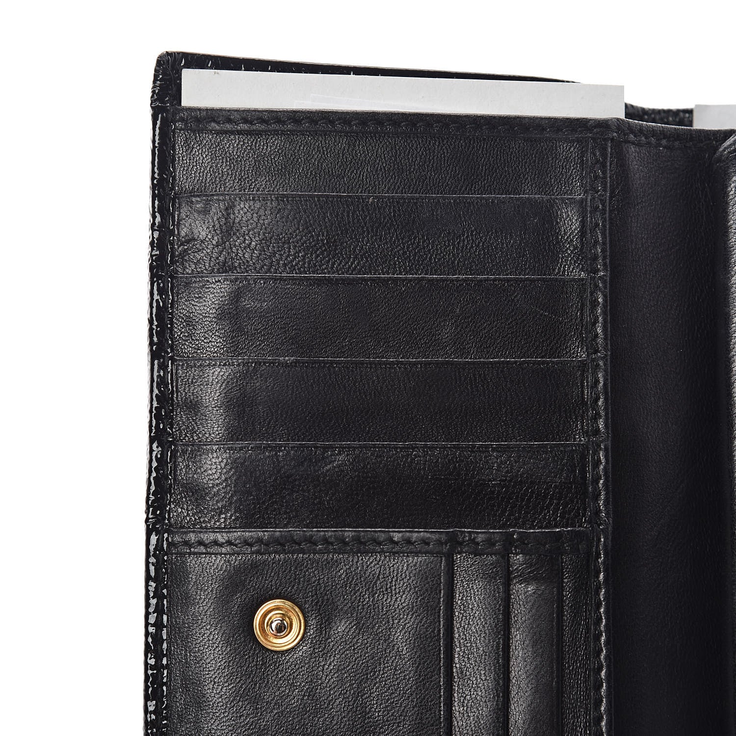 Saint Laurent Patent Y-Mail Long Wallet Black 9 of 9