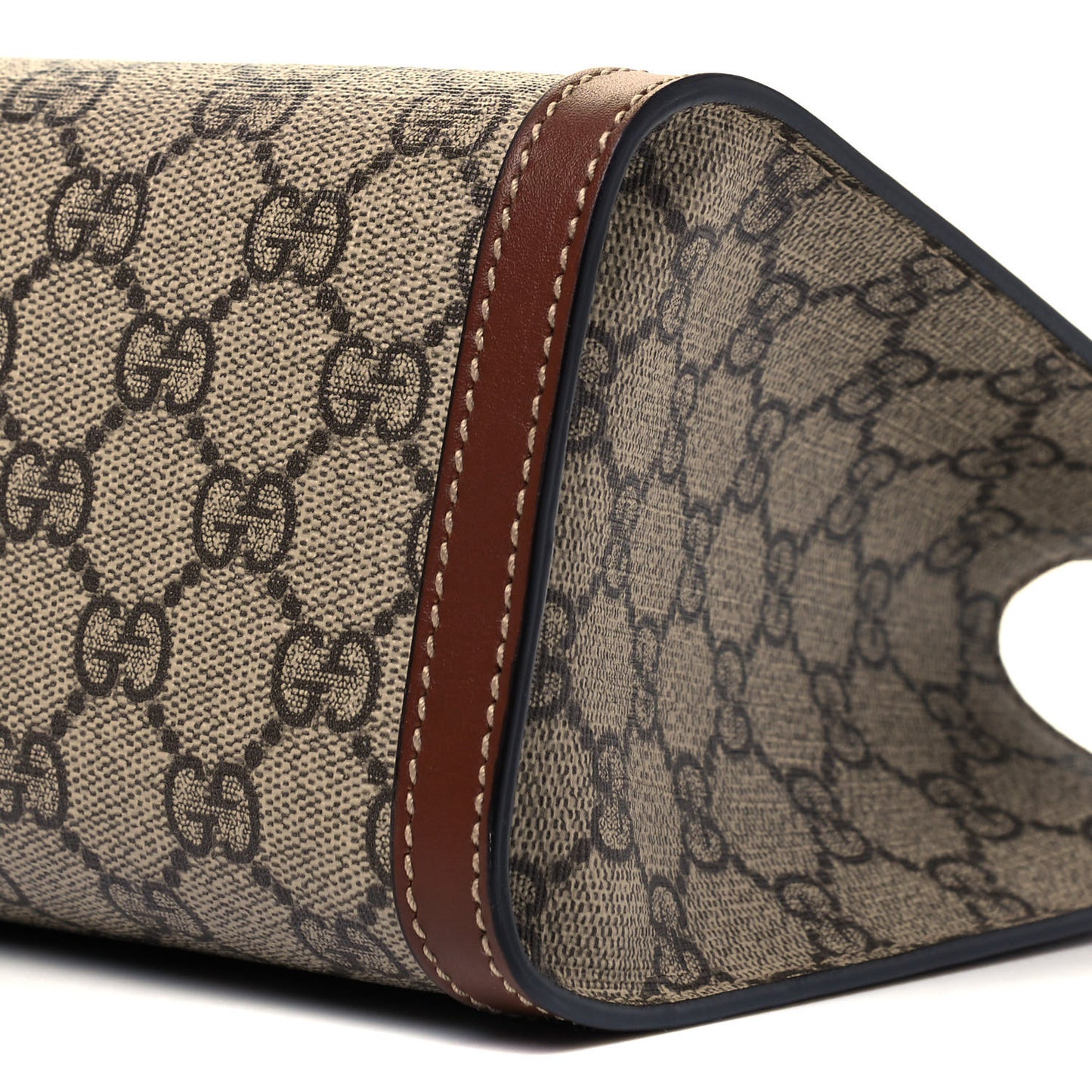 GG Supreme Monogram Calfskin Small Padlock Tote Beige Ebony Tuscany