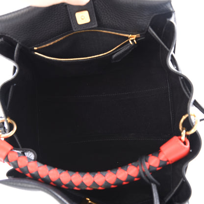 Mulberry Heavy Grain Small Iris Tote Black Red 4 of 10
