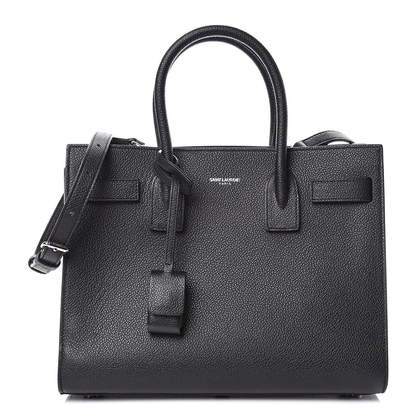 Grained Calfskin Baby Sac De Jour Black