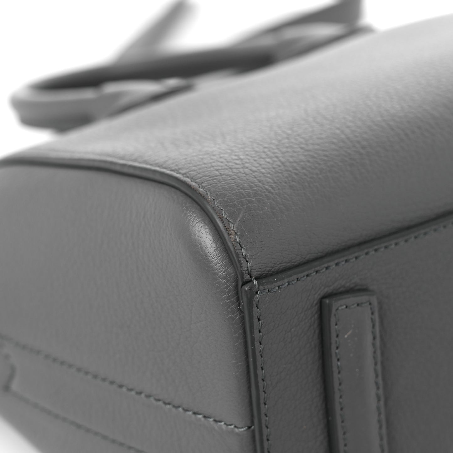 Sugar Goatskin Mini Antigona Pearl Grey