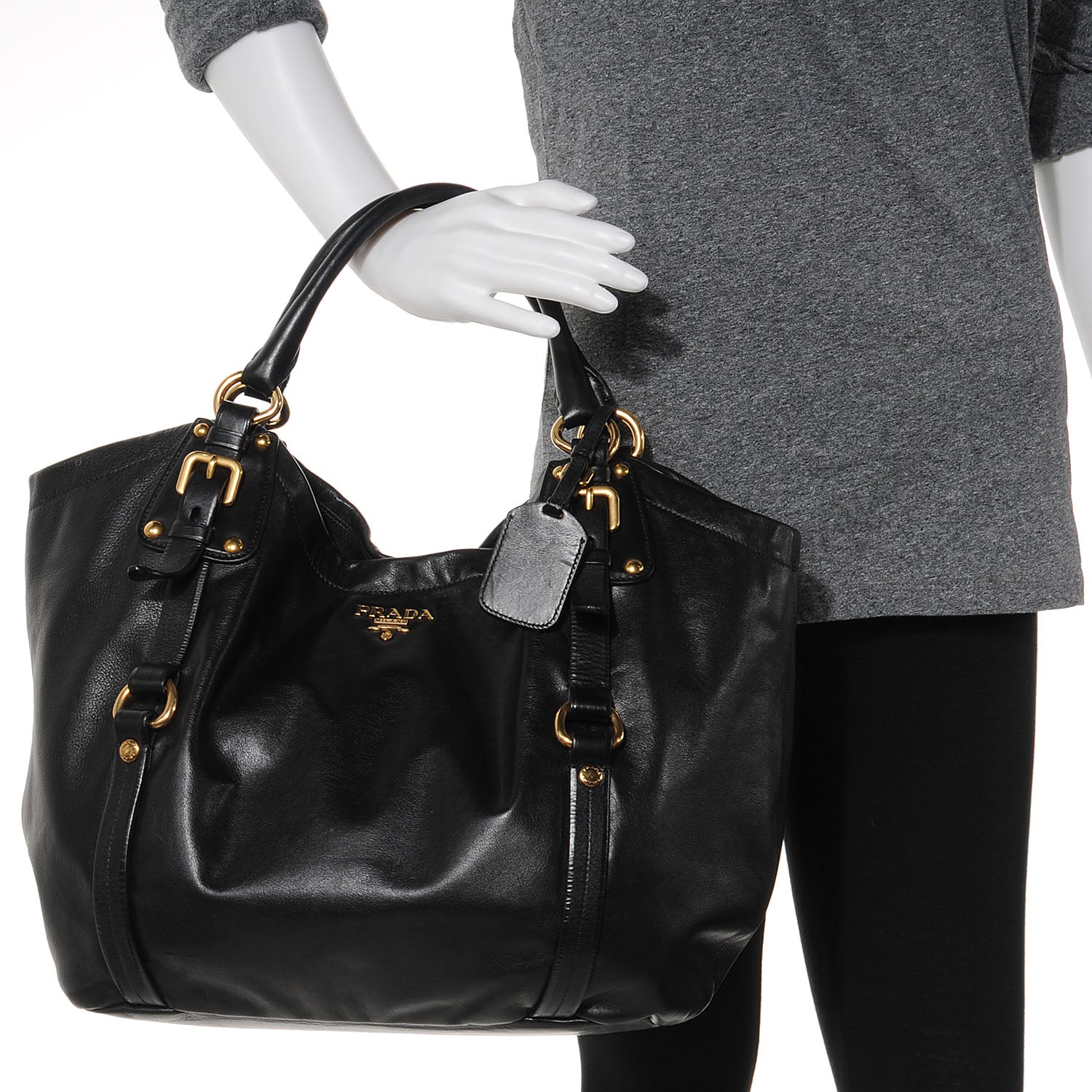 Prada Soft Calf Tote Nero Black 2 of 10