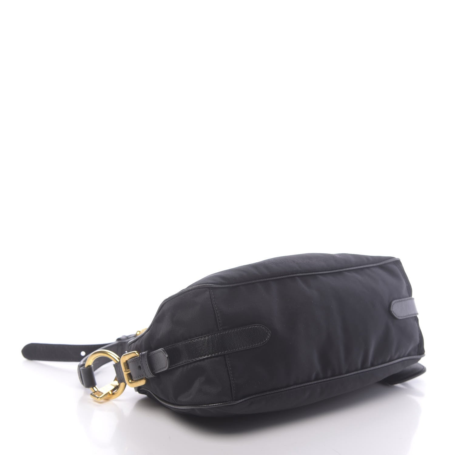 Prada Tessuto Nylon Saffiano Jacquard Logo Crossbody Bag Black 4 of 10